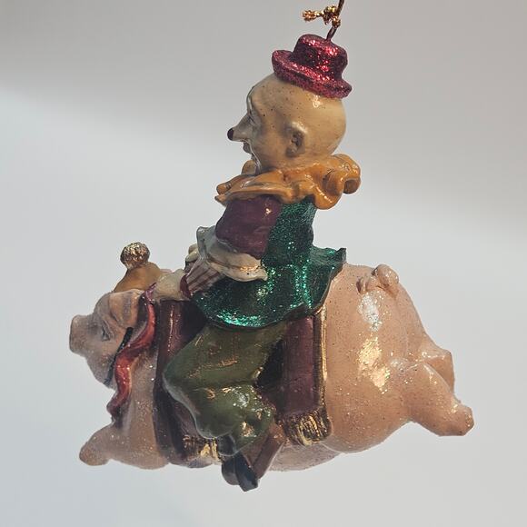 Vintage RARE Collectable Katherine's Collection Clown Riding Pig Luxury Ornament - Picture 4 of 6